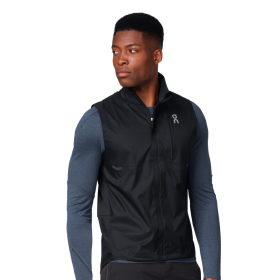 On Running hombres negro chaleco meteorológico